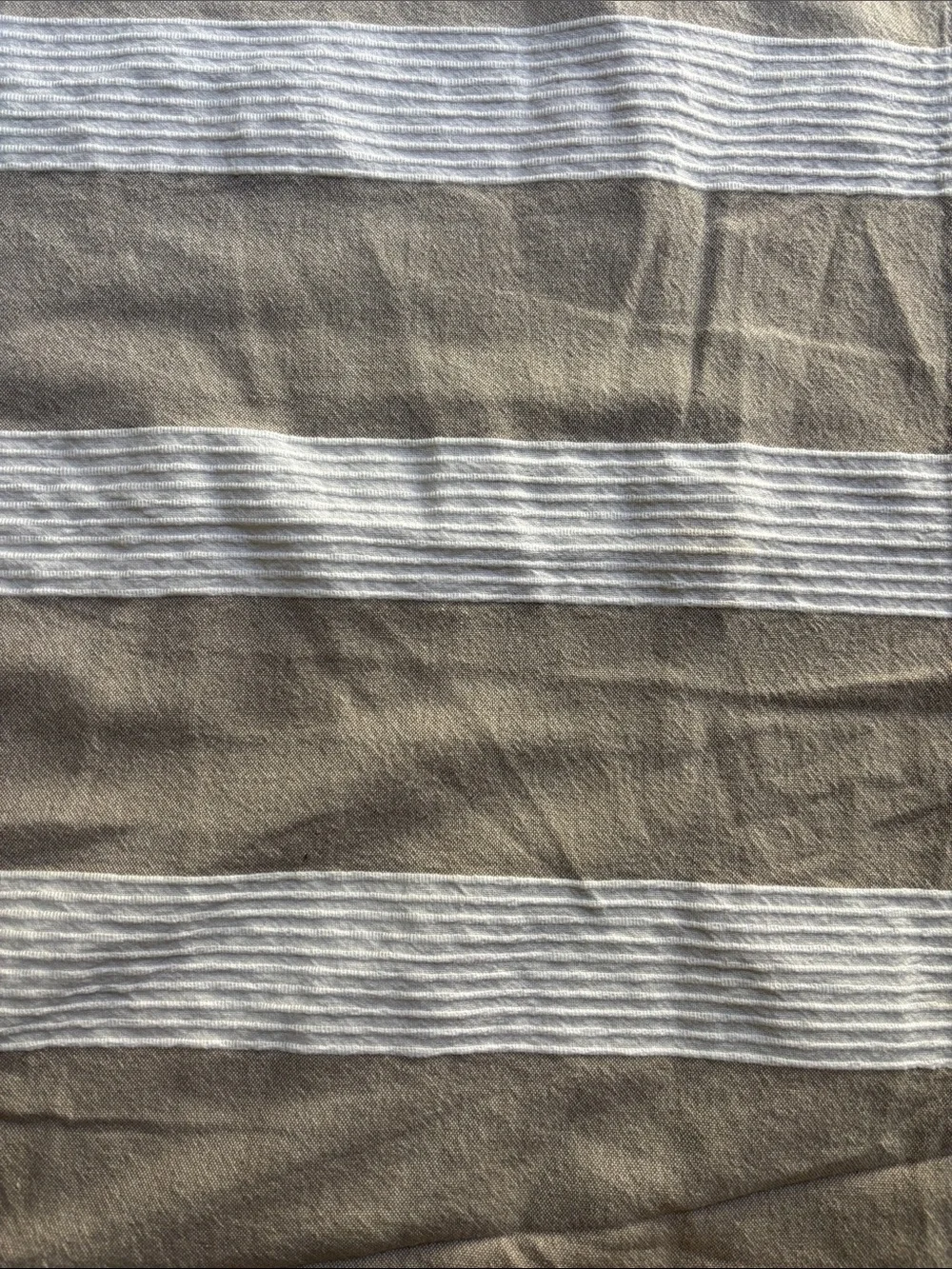 Neutral Striped Curtain Panel ombré - Beige & White